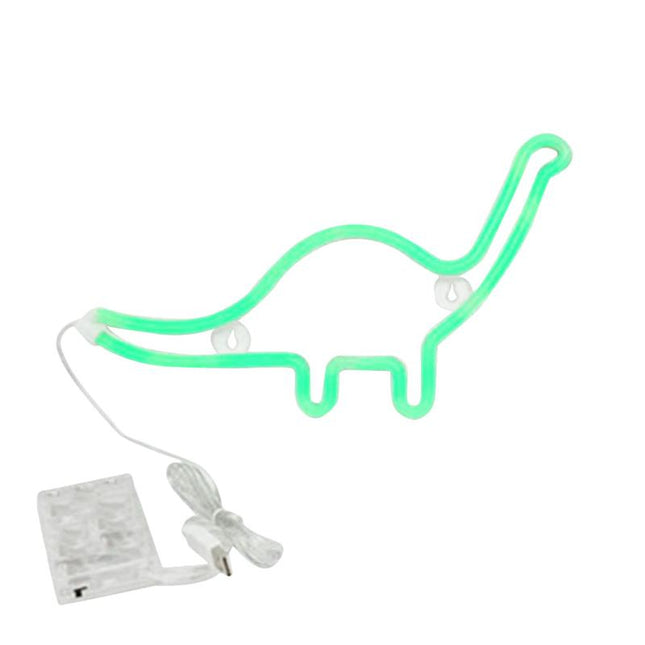 Zelené neonové světlo lampička dinosaurus