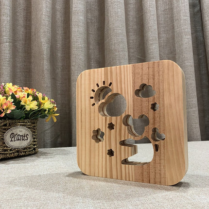 Dřevěná 3D lampička pro děti koala