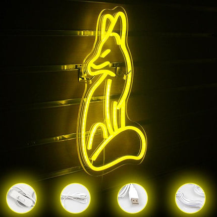 Nástěnné neonové LED světlo liška