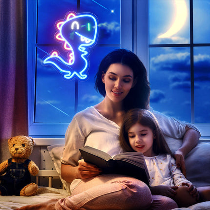 Zábavná neonová LED lampa dinosaurus