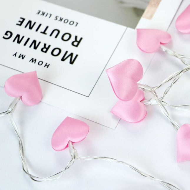 Dětský světelný řetěz růžová srdíčka