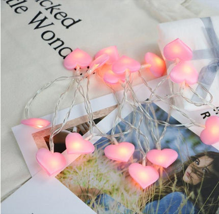 Dětský světelný řetěz růžová srdíčka