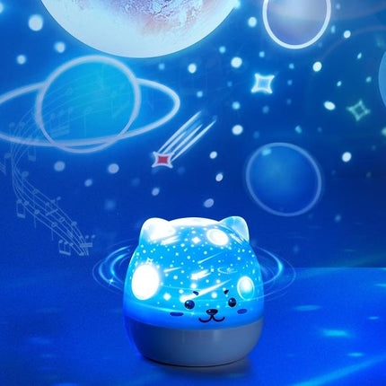 Dětský projektor a lampička kočka s hudbou