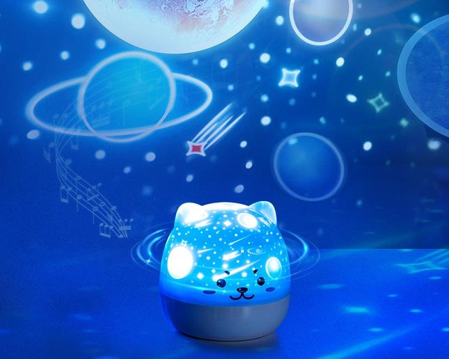 Dětský projektor a lampička kočka s hudbou