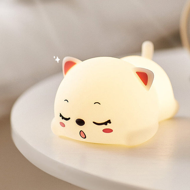 Kawaii noční světlo ležící kočka vícebarevné