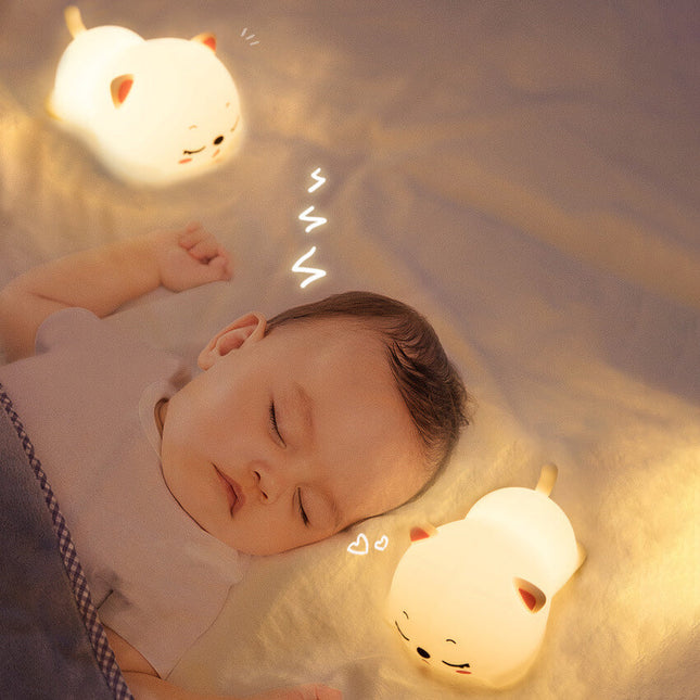 Kawaii noční světlo ležící kočka vícebarevné