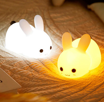 Dotyková silikonová lampička zajíček pro děti