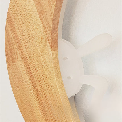 Dřevěné nástěnné noční světlo tvaru měsíce