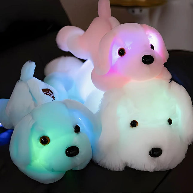Svítící plyšový pejsek s LED světýlky