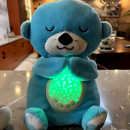 Spící plyšová vydra s uklidňujícím světlem