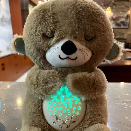 Spící plyšová vydra s uklidňujícím světlem