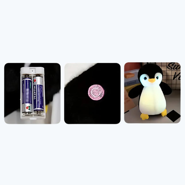 Svítící plyšový tučňák s nočním světlem