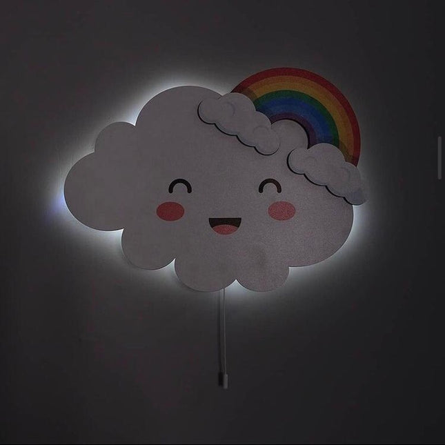 Dětská nástěnná lampa mráček s duhou