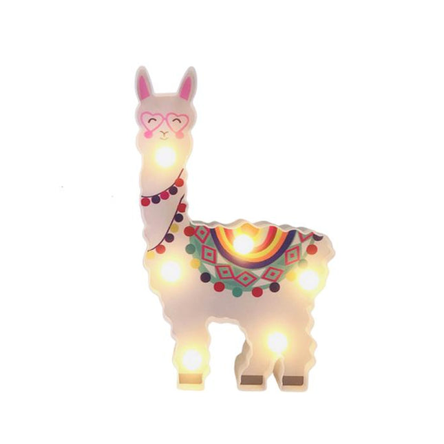 Nástěnná LED dekorace roztomilá lama