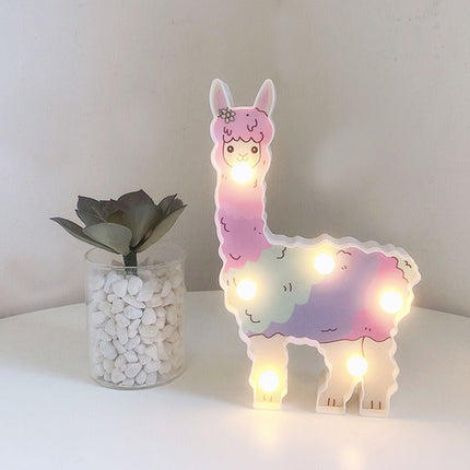 Nástěnná LED lampička roztomilá lama