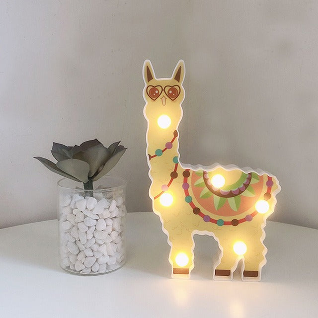 Dekorativní LED nástěnná lampa lama