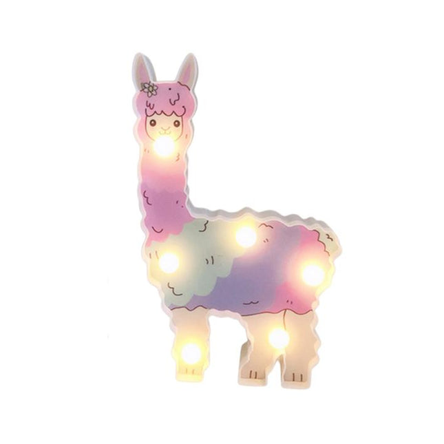 Nástěnná LED lampička roztomilá lama