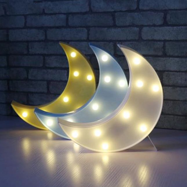 Stolní LED dekorace ve tvaru měsíce
