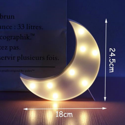 Stolní LED dekorace ve tvaru měsíce