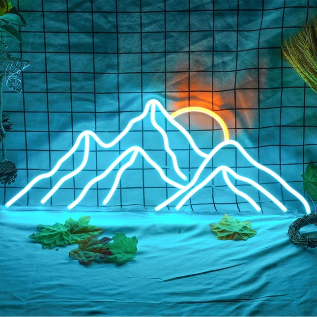 Nástěnné neonové LED světlo hory