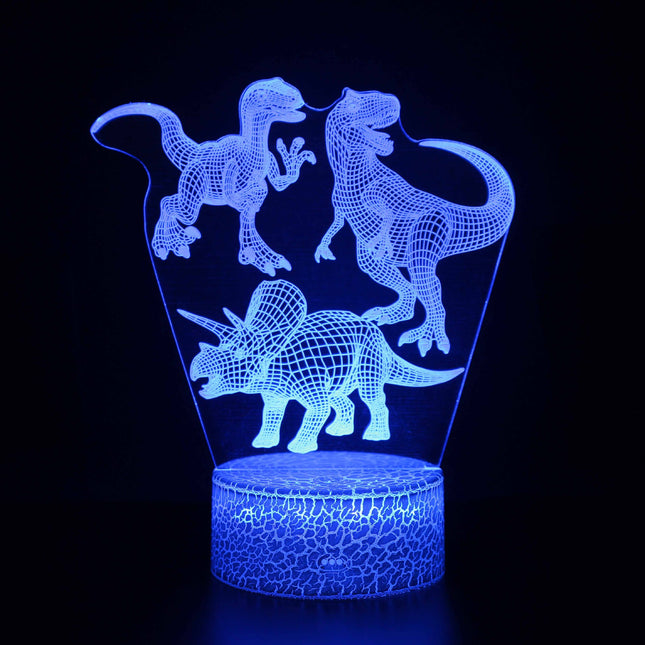 Dětská 3D lampa se třemi dinosaury