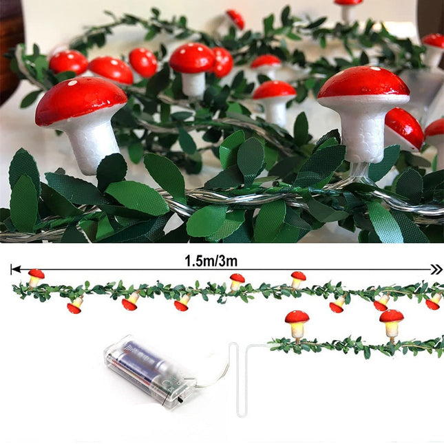 Dětský světelný řetěz s houbičkami LED