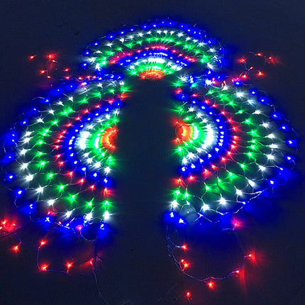 LED světelná síť ve tvaru páva