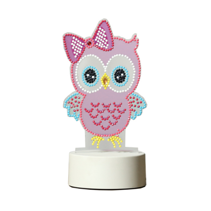 DIY diamantové malování lampička sova