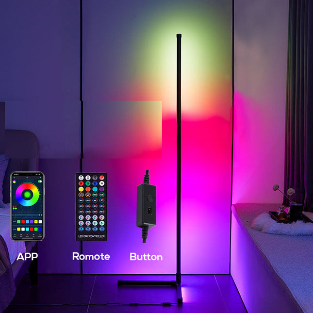 Duhová rohová stojací LED lampa