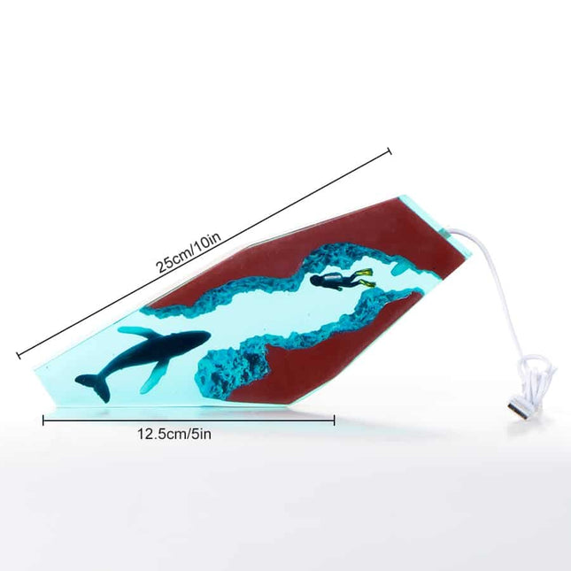 Lampa velryba z epoxidové pryskyřice