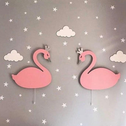 Dřevěná dětská lampička na zeď labuť