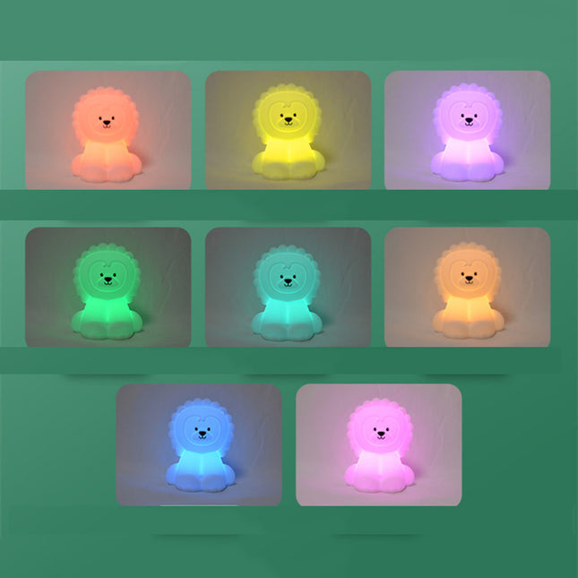 Dětská dotyková LED lampička lev silikonová