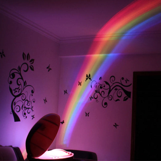 Noční lampa s projekcí duhy