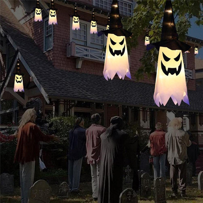 Halloweenská závěsná dekorace svítící duch
