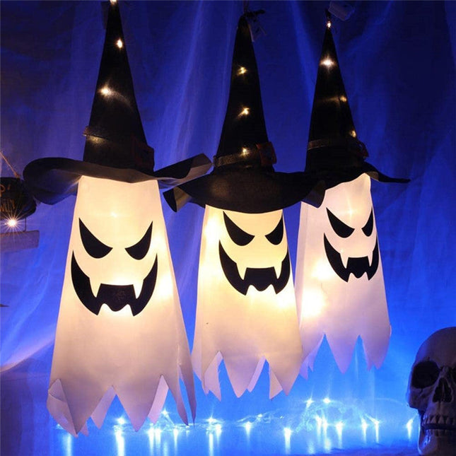 Halloweenská závěsná dekorace svítící duch