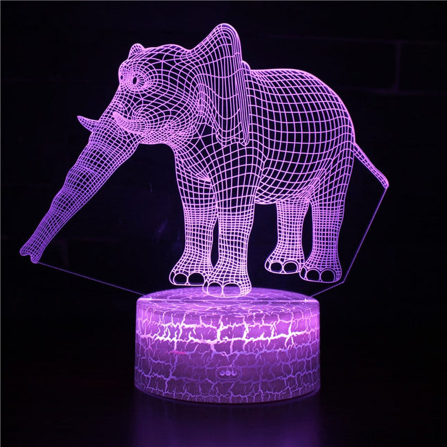 3D iluzivní lampa s motivem slona