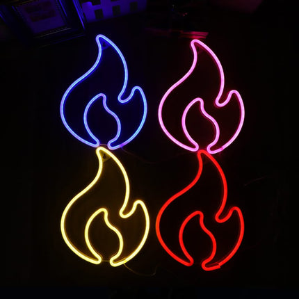 Neonová LED lampa ve tvaru plamene