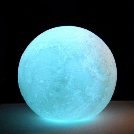Vícebarevná 3D LED lampa měsíc