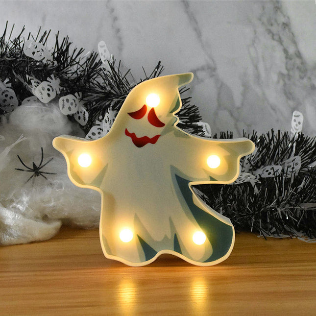 LED dekorace na Halloween duch čarodějnice