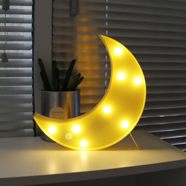 Stolní LED dekorace ve tvaru měsíce