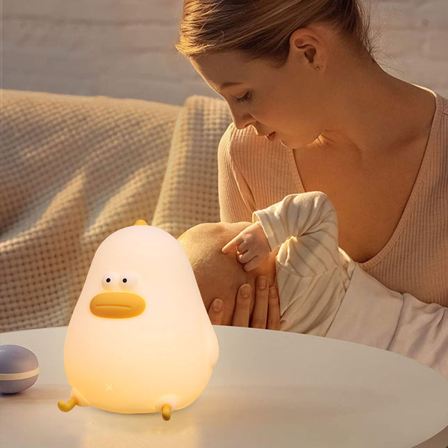 Dotyková silikonová lampa ve tvaru kachničky