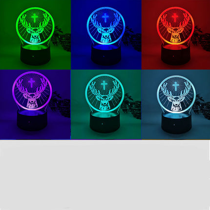 3D iluzivní lampa s motivem jelena