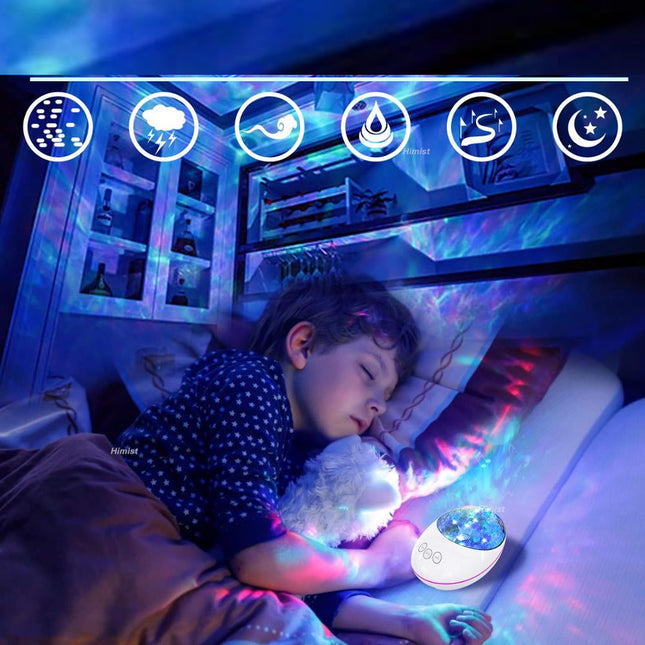 Barevný projektor galaxie s Bluetooth reproduktorem