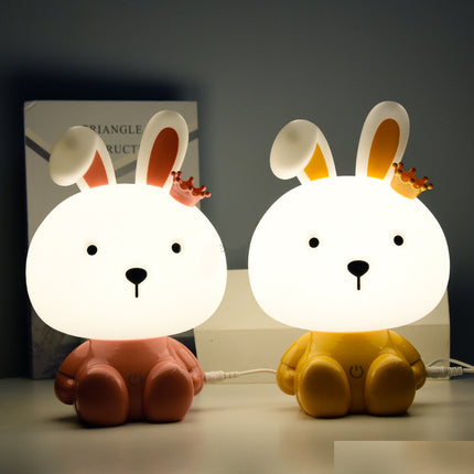 Dětská noční lampička králíček s korunkou