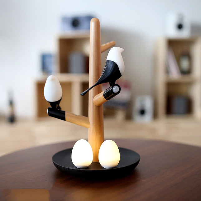 Designová lampa strom s ptáčky LED