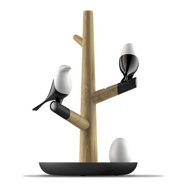 Designová lampa strom s ptáčky LED