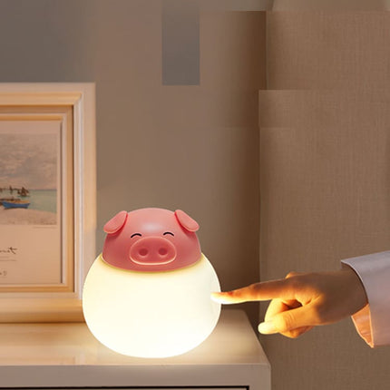 Dotyková silikonová lampička prasátko