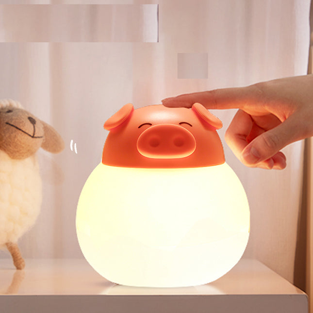 Dotyková silikonová lampička prasátko