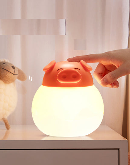 Dotyková silikonová lampička prasátko