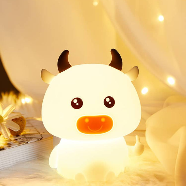 Dětská silikonová lampička ve tvaru krávy
